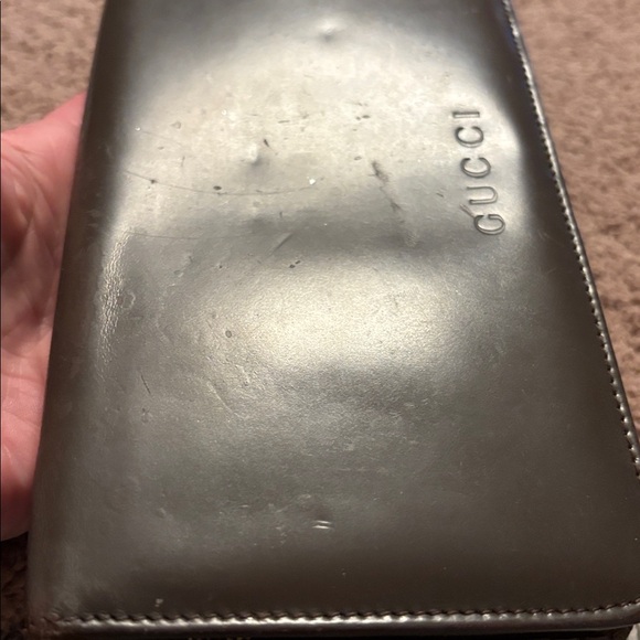 Vintage Gucci Bamboo Zip Around Wallet Brown Leather Long Wallet Made in Italy - Picture 12 of 15